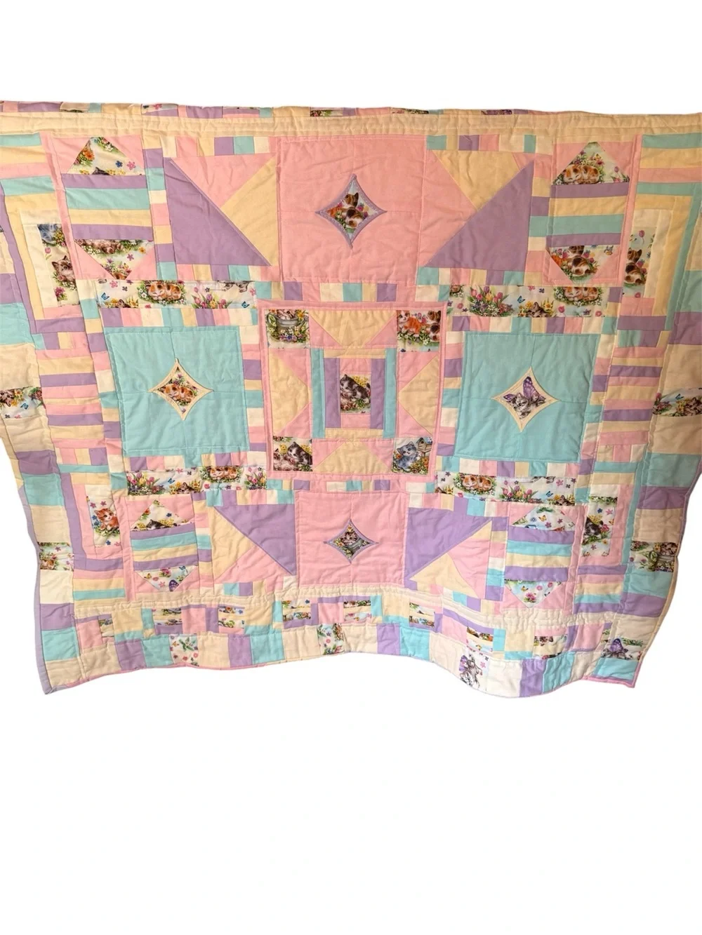 Pastel Patchwork Quilted Baby/toddler or anyone who loves cats!